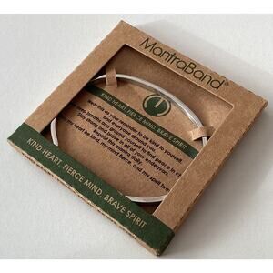 NEW MantraBand Silver Tone Cuff Bracelet “Kind Heart Fierce Mind Brave Spirit”